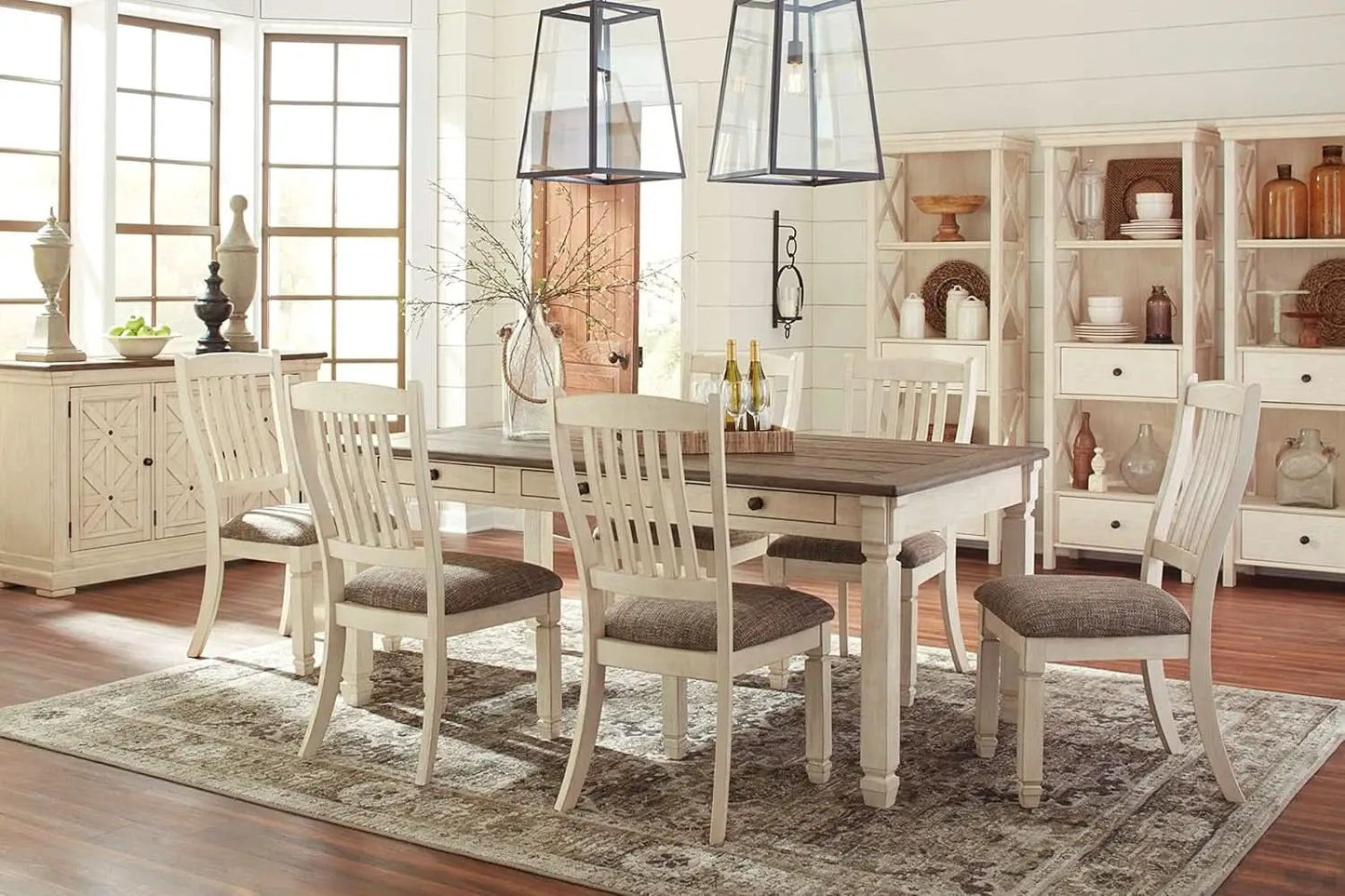 Bolanburg Farmhouse Dining Table Drawers Whitewash Seats 6 from PriceLows™
