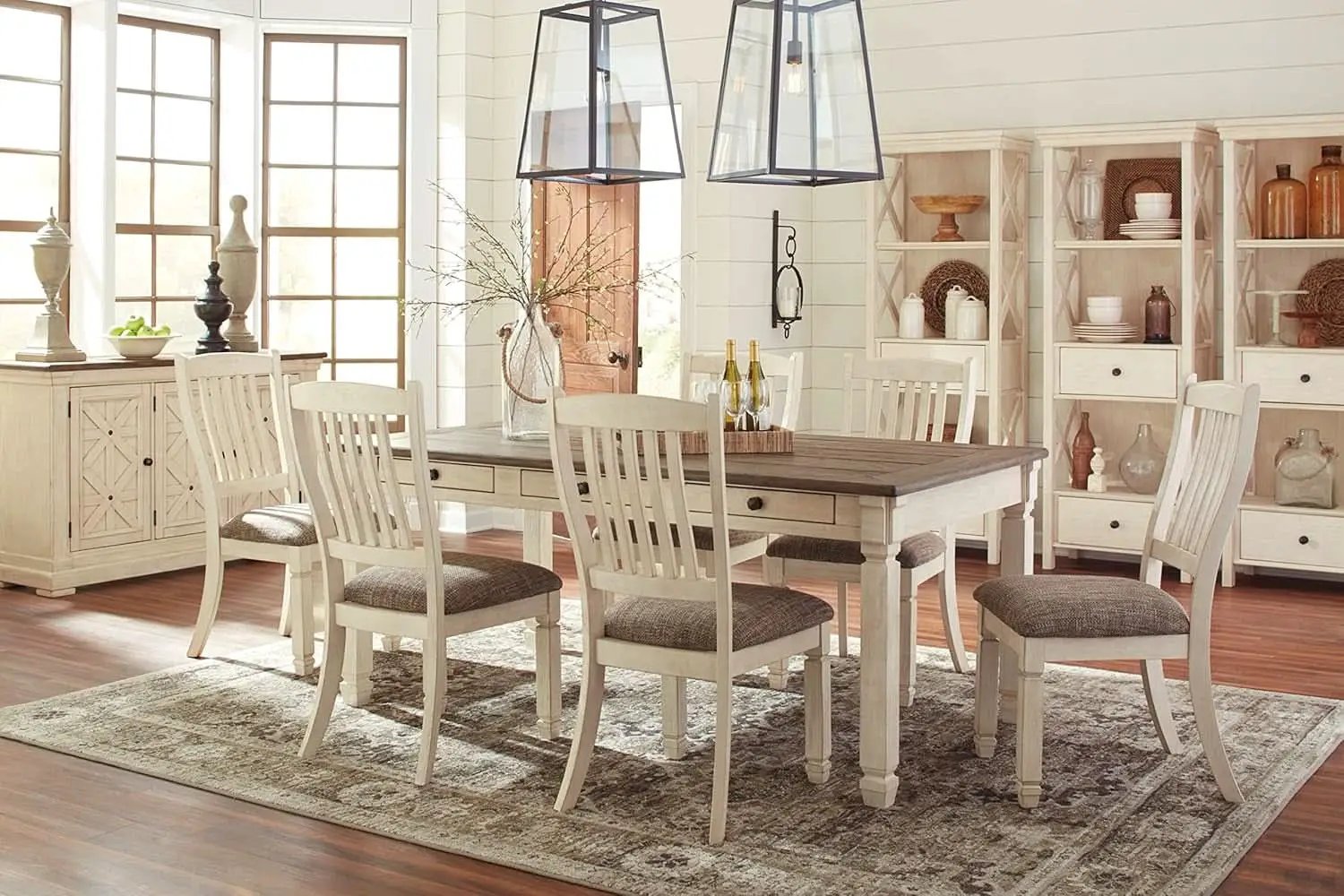 Bolanburg Farmhouse Dining Table Drawers Whitewash Seats 6 from PriceLows™