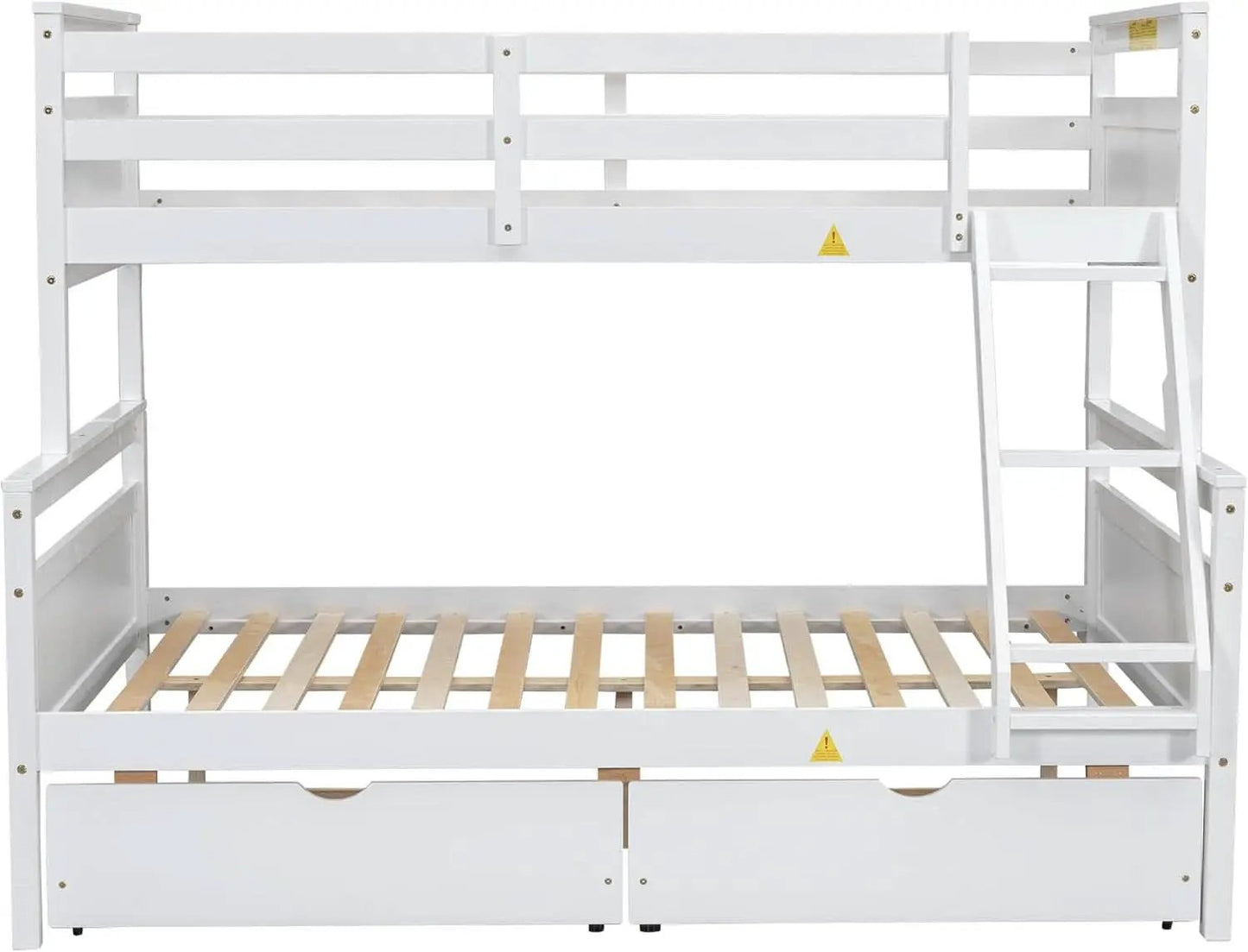 White Twin Over Full Bunk Bed With Storage Drawers from PriceLows™