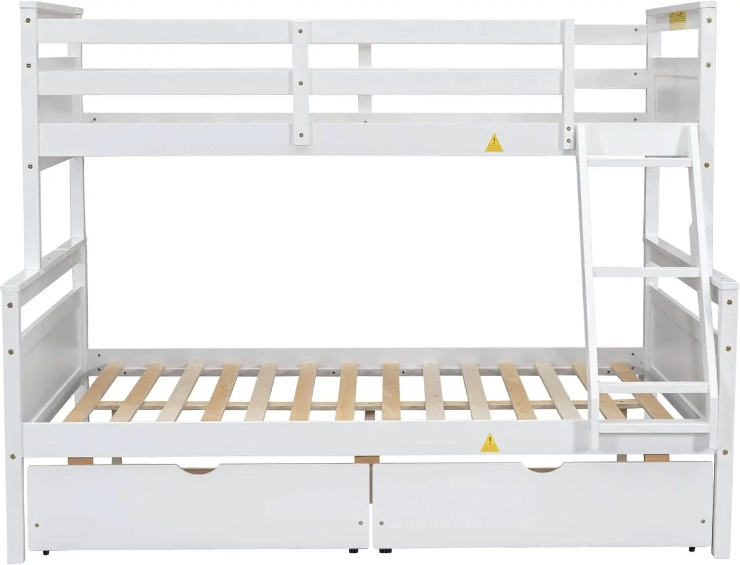 White Twin Over Full Bunk Bed With Storage Drawers from PriceLows™