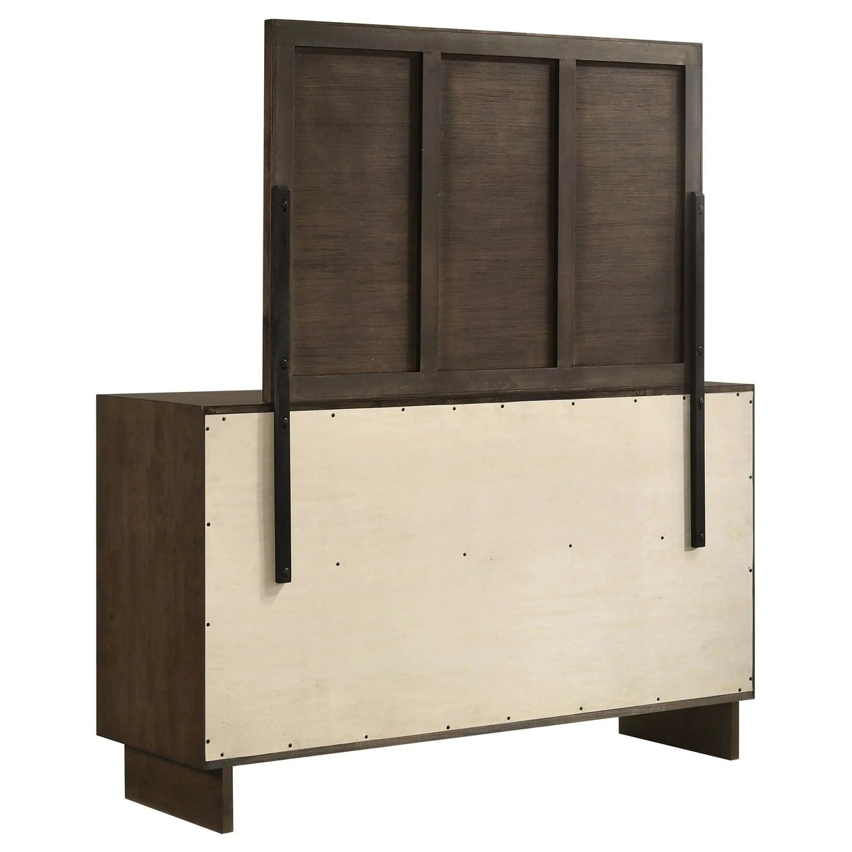 Glenwood 6-drawer Dresser and Mirror Warm | 64 x 20 x 72.25 in | Wood | Brown