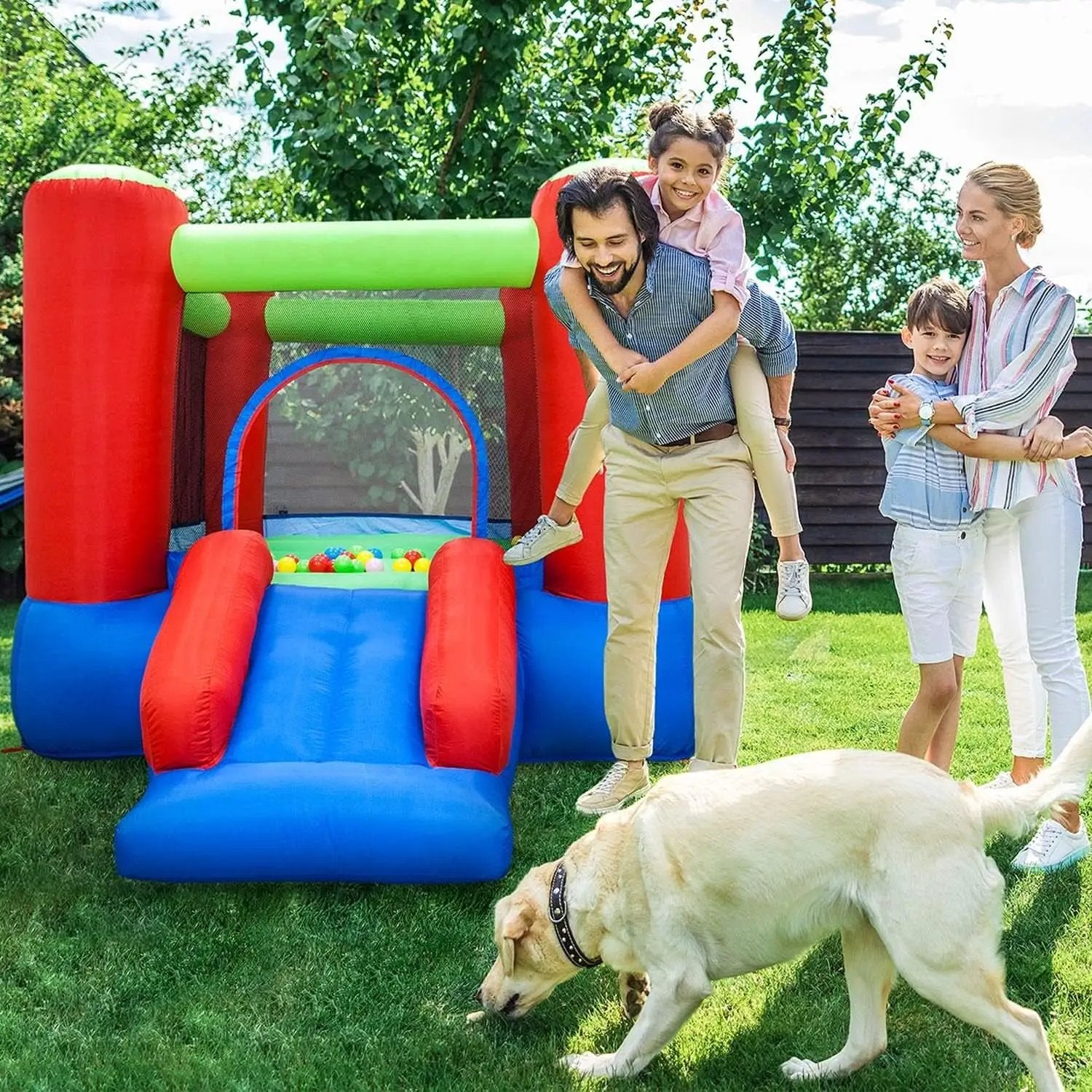 8x7 Junior Inflatable Bouncer With Slide And 50 Balls from PriceLows™