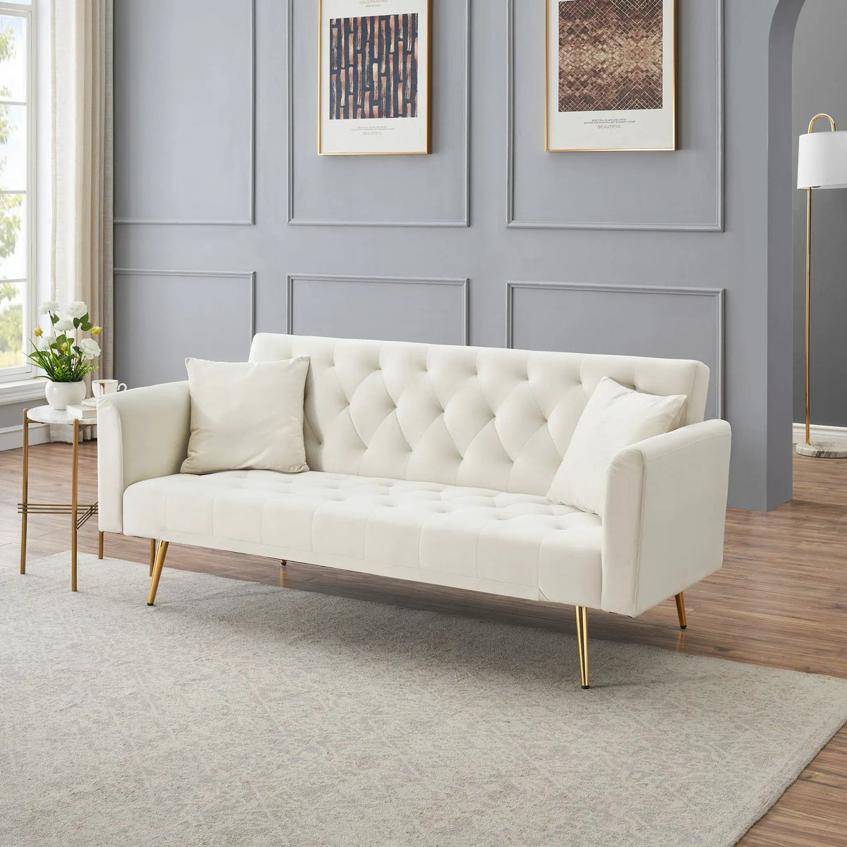 Convertible Folding Sofa Bed | Double Size | Small Space Design | Living Room Futon