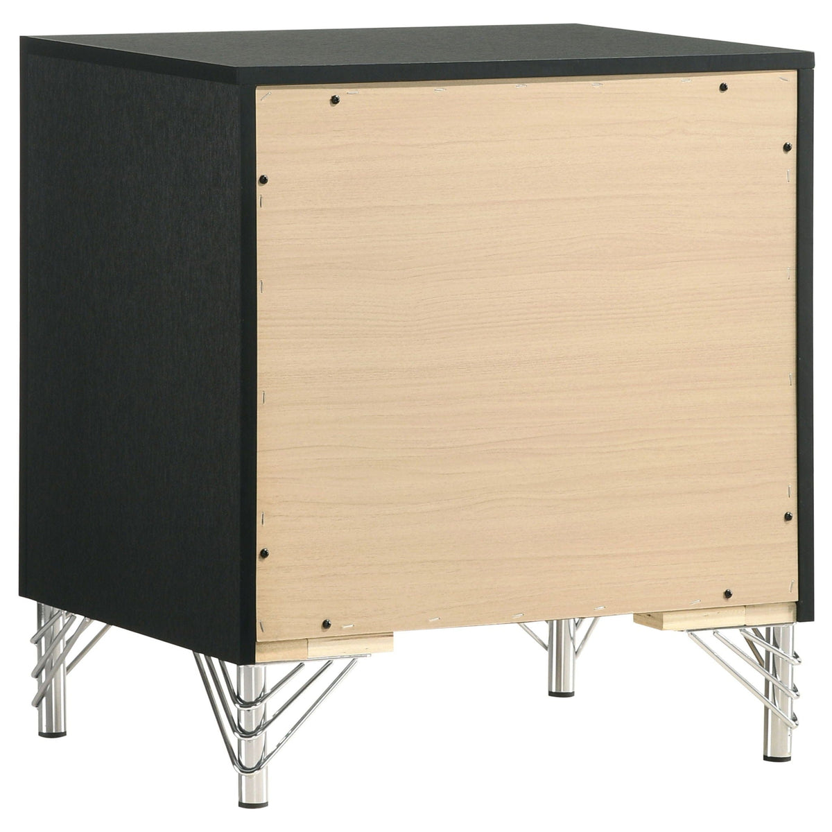Lucia 2-drawer Nightstand Bedside Table | 21.75 x 17.25 x 24.25 in | Metal | Black