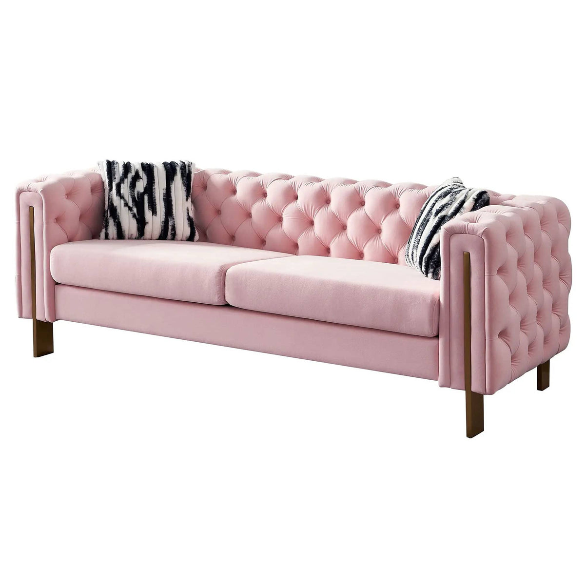 Chesterfield Modern Tufted Living Room Sofa, 84.25''W Couch | Stationary Sofa | Metal & Wood | Living Room