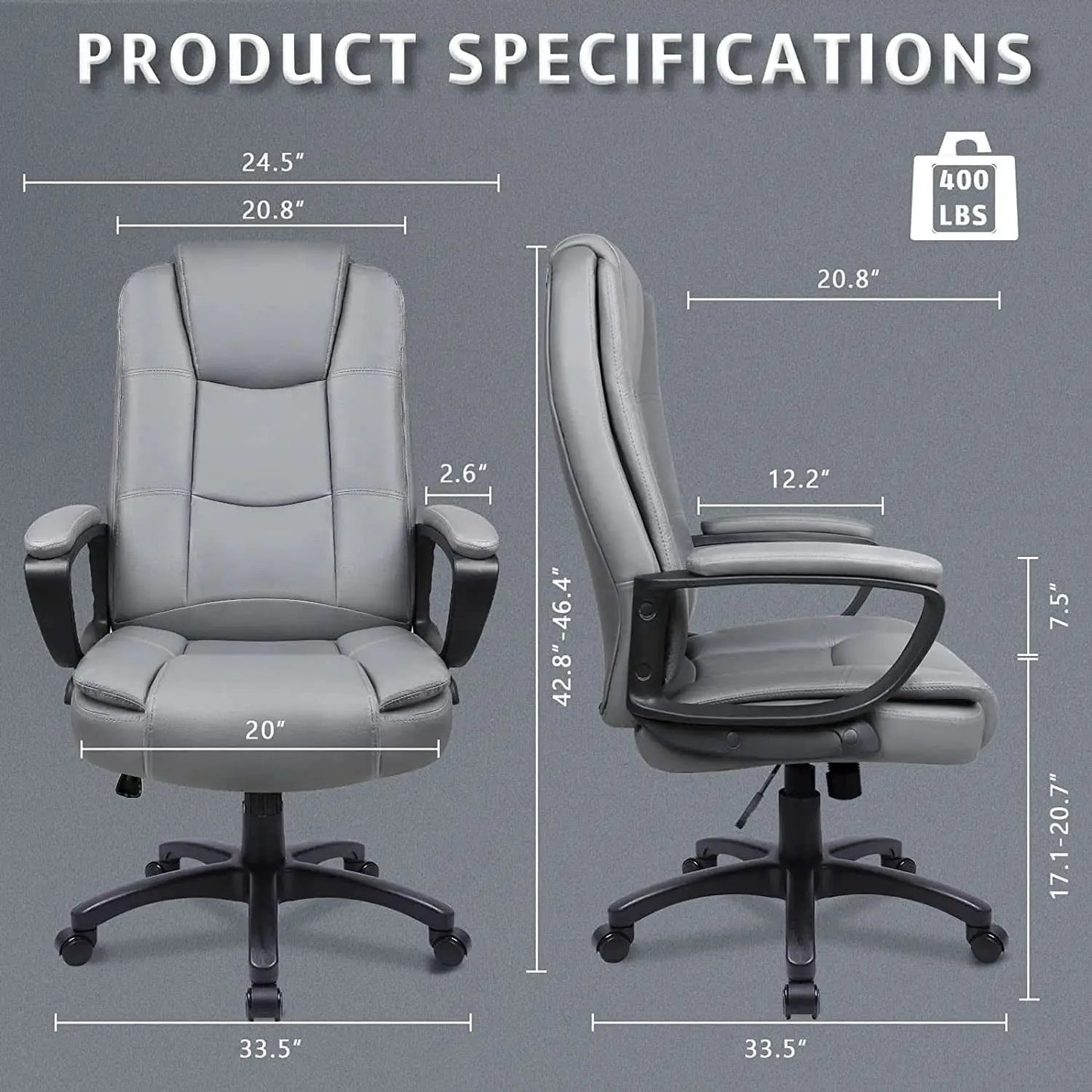 Ergonomic High Back Office Chair For Long Seating, Big Tall from PriceLows™