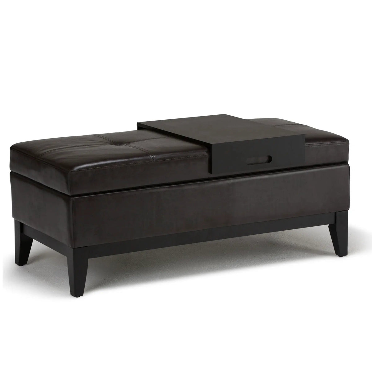 Oregon Contemporary Storage Ottoman Bench | Serving Tray | Lift Open Lid | Child Safety Hinge