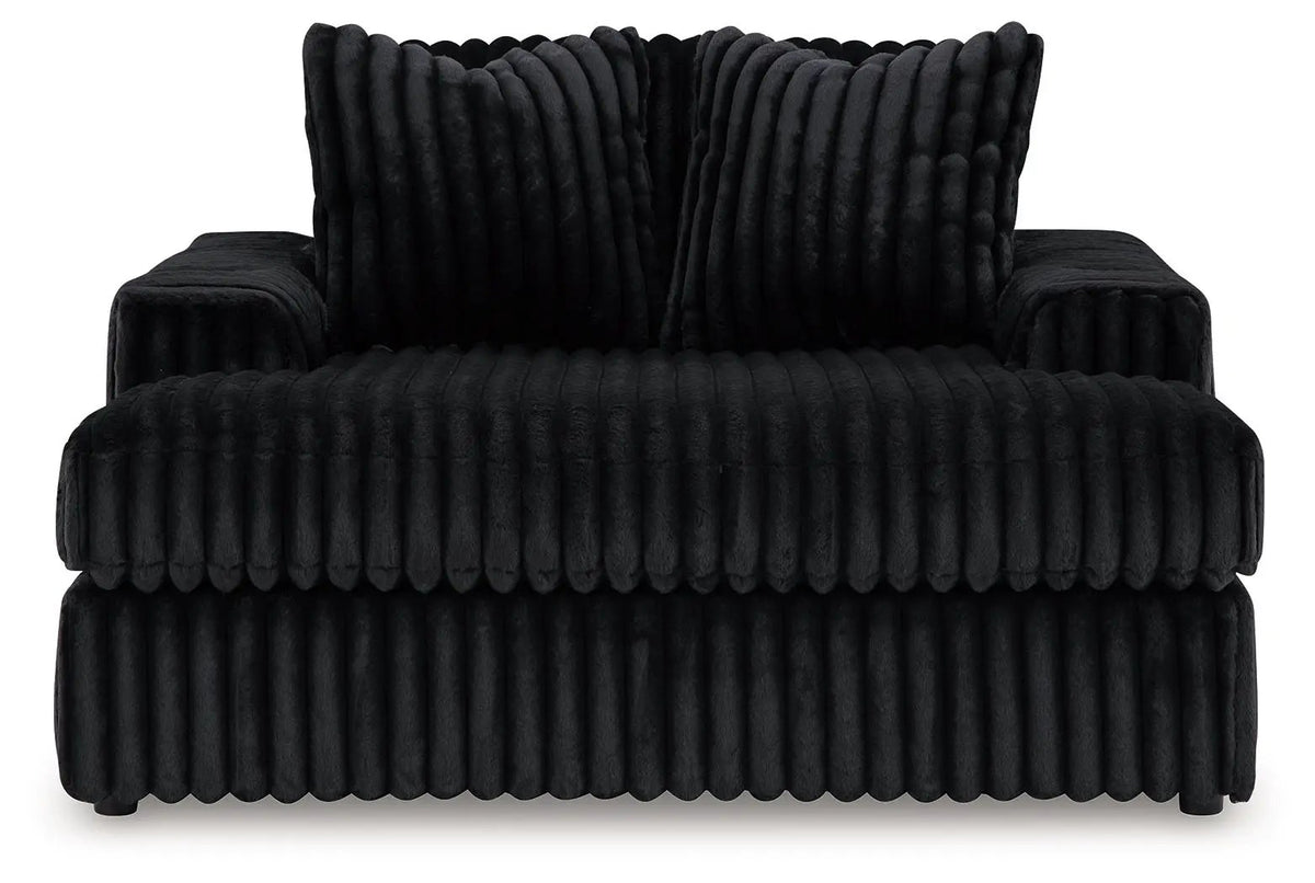 Midnight Madness Oversized Chaise | Jumbo Corduroy Upholstery | Plush Cozy Seating | 64 Inch Length
