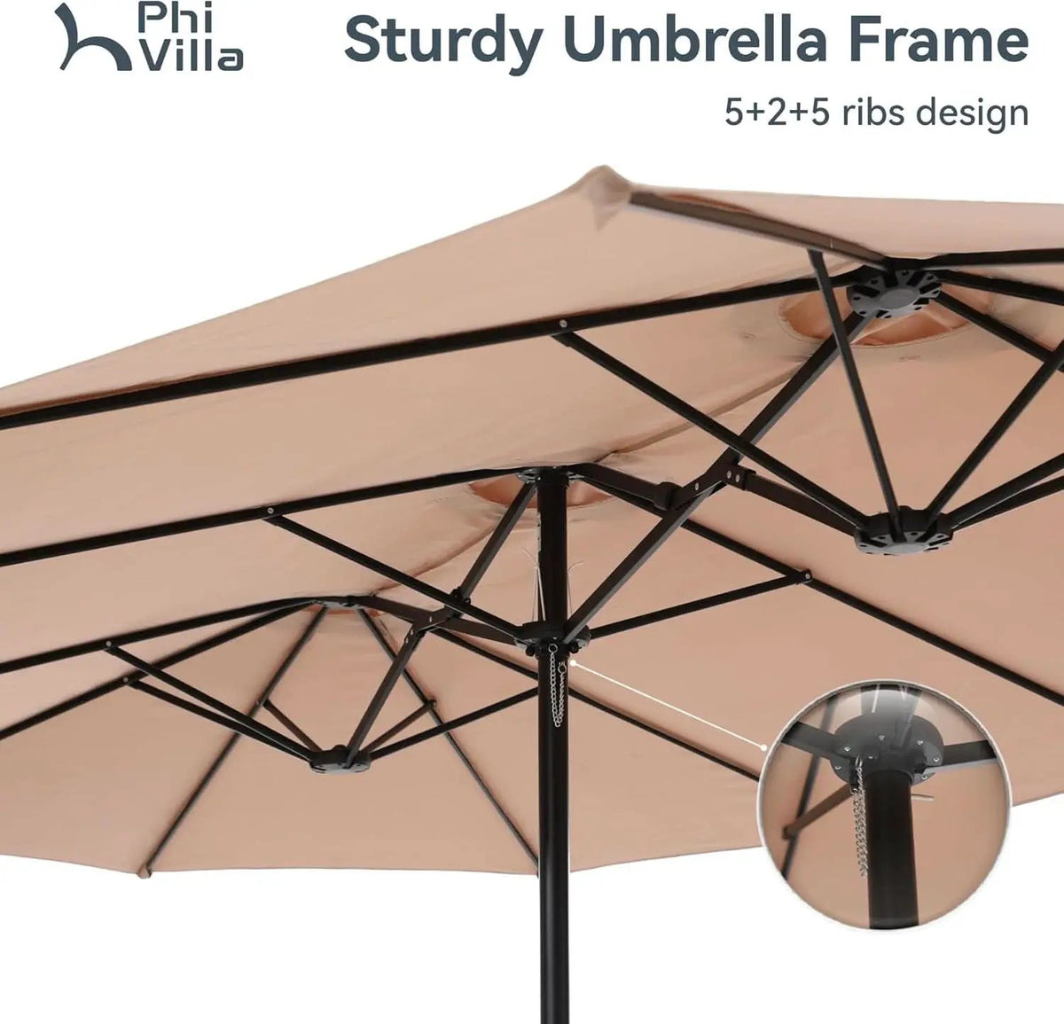 15 Foot Double Sided Patio Umbrella For Outdoor Shade from PriceLows™