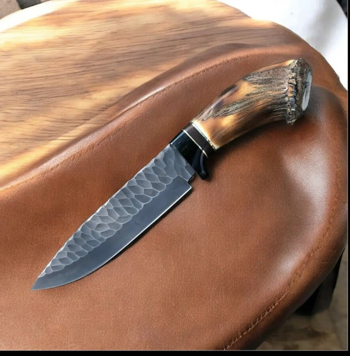 Premium J2 Steel Bowie Knife with Buffalo Horn Handle - 15 Inches | 15 Inch | Steel | Home