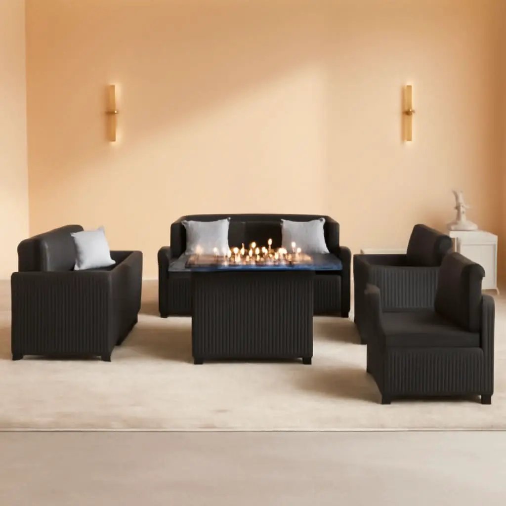 8 Piece Patio Furniture Set With 44 Inch Propane Fire Pit from PriceLows™