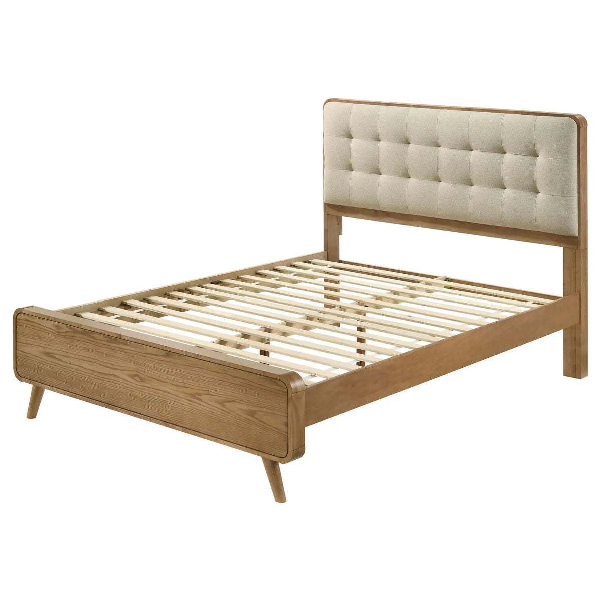Robyn Wood Queen Platform Bed Light Ash | 63 x 86.5 x 53.25 in | Rubberwood & Engineered Wood | Bedroom