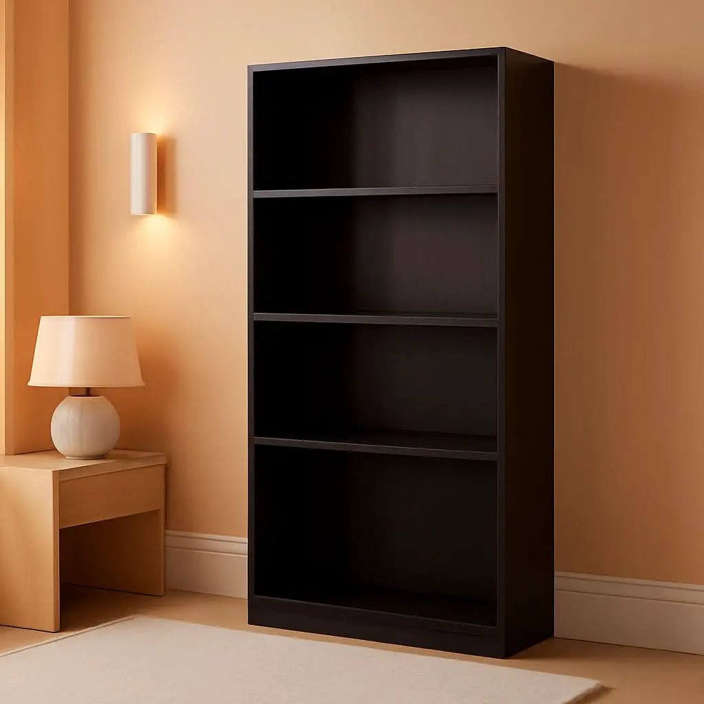 Espresso Four Tier Bookcase Bookshelf Storage Shelves from PriceLows™