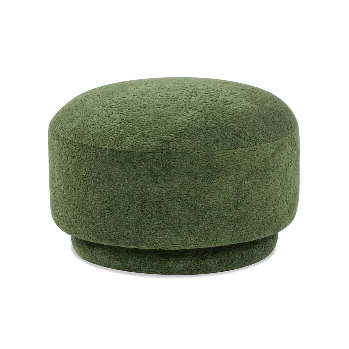 Fuji Mushroom Footstool Ottoman | Faux Shearling Upholstery | 15 Inch Diameter | Compact Size