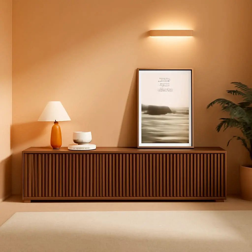 Mid Century Modern TV Stand Solid Wood Console 65 Inch TV from PriceLows™