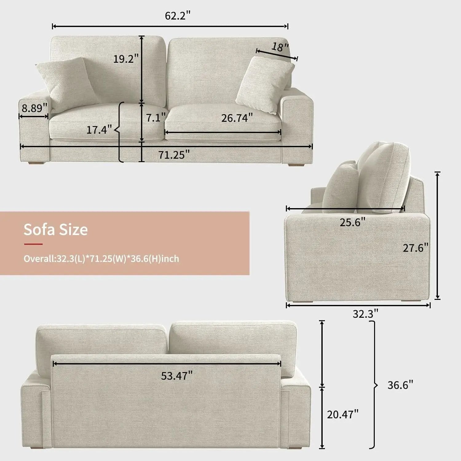 Modern Beige Recliner Sofa For Living Room Furniture from PriceLows™