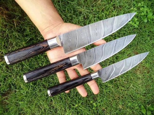 Custom Handmade Damascus Steel Chef Knife 13” Pakka Wood Handle with Steel Bolster | 8 Inch | Damascus Steel | Kitchen Knives Set