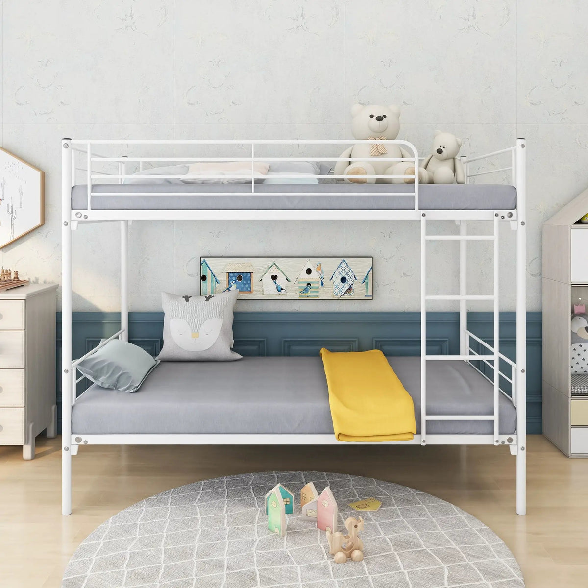 Metal Bunk Bed | Reinforced Steel Frame | Noise Free Design | With Ladder
