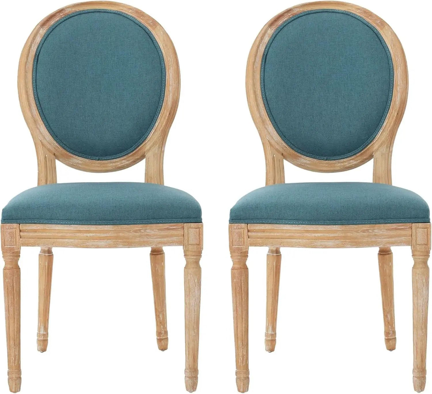 Phinnaeus Fabric Dining Chairs Set Dark Teal Two Piece from PriceLows™