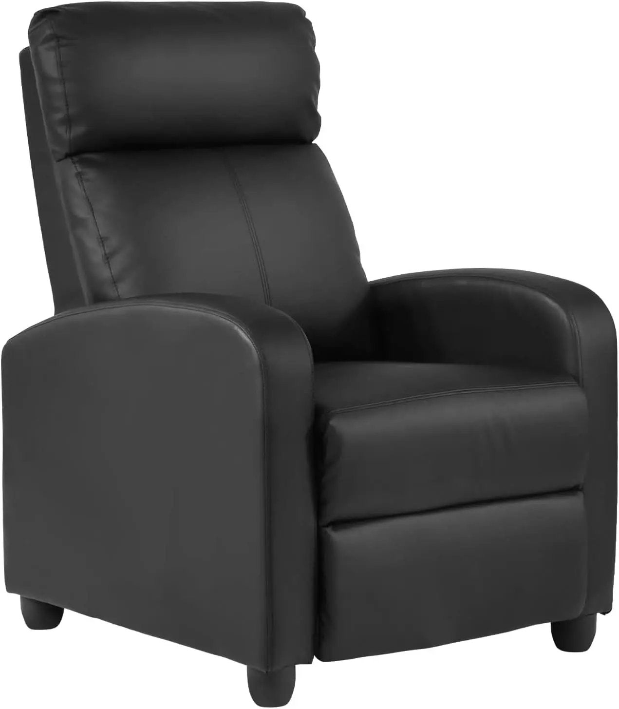 PU Leather Recliner Chair Black With Lumbar Support from PriceLows™