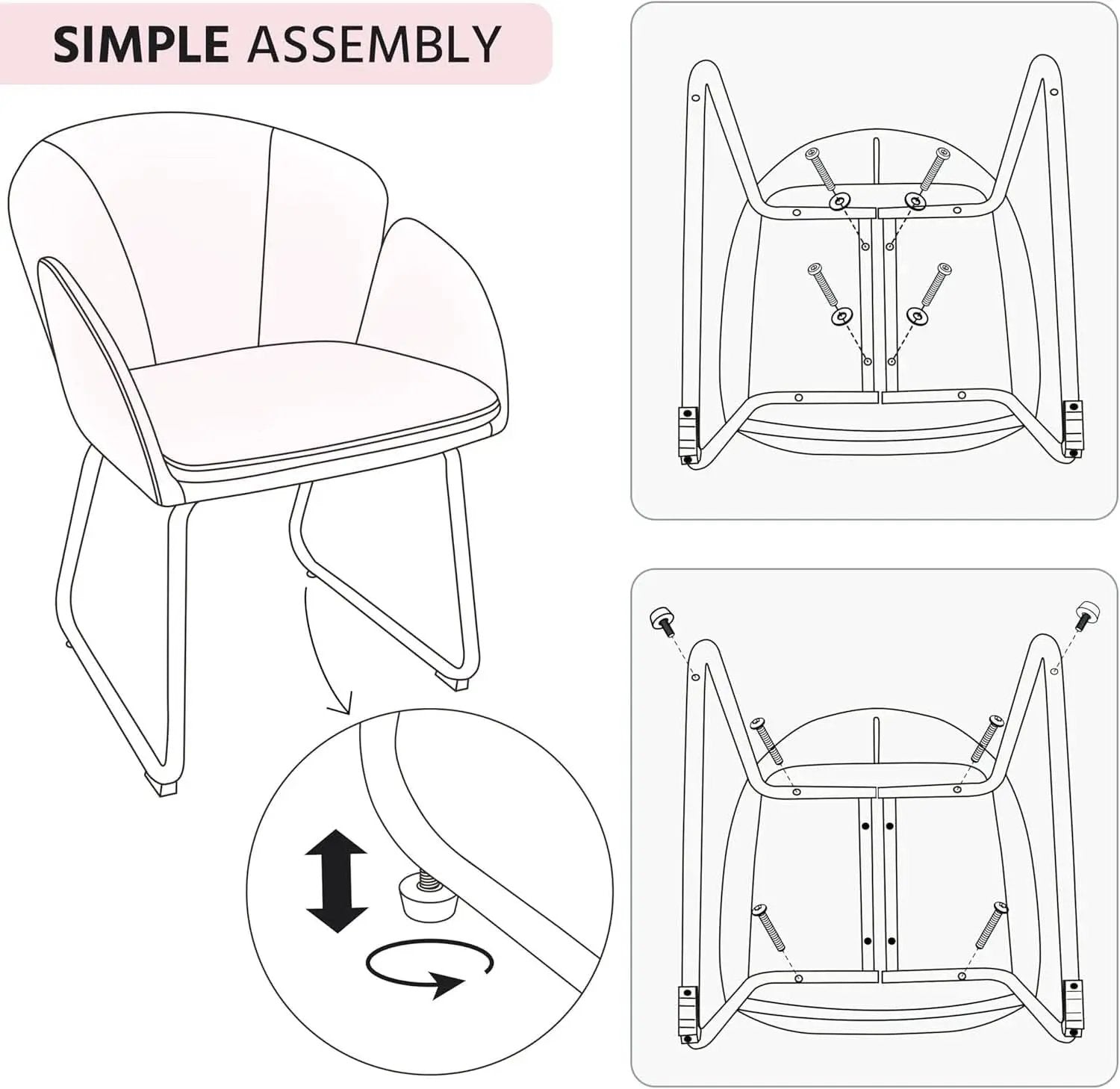 Modern PU Leather Armchair Flower With Golden Legs Pink from PriceLows™