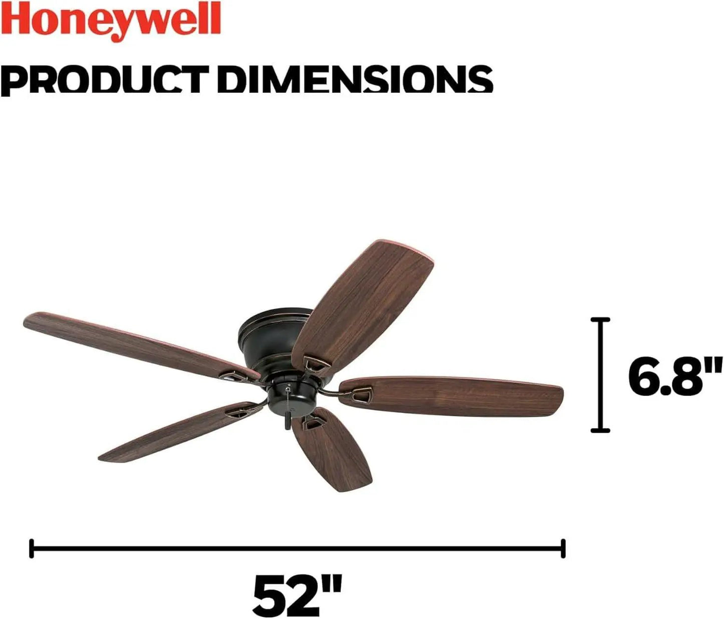 Oil Rubbed Bronze 52 Inch Ceiling Fan Reversible Motor from PriceLows™