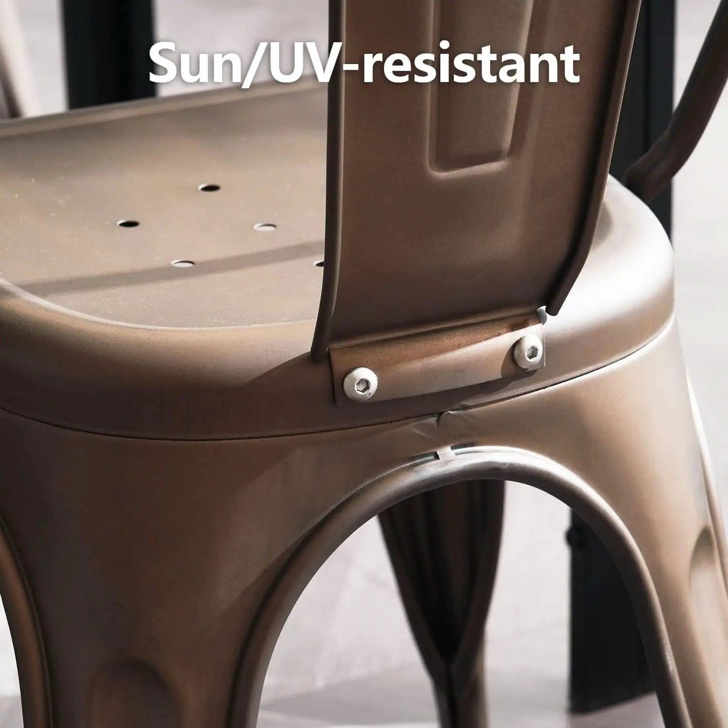 Tolix Style Metal Dining Chair 18 Inch Stackable Set Of 4 from PriceLows™
