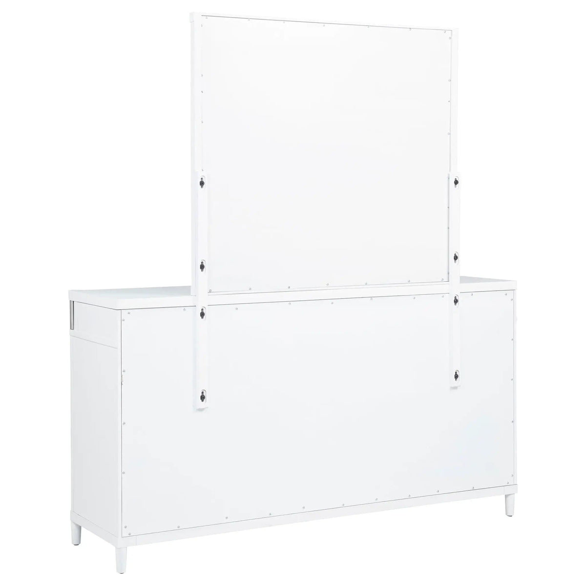 Gracemont 8-drawer Bedroom Dresser with Mirror | 65.5 x 18 x 74.25 in | Rubberwood & Engineered Wood | White