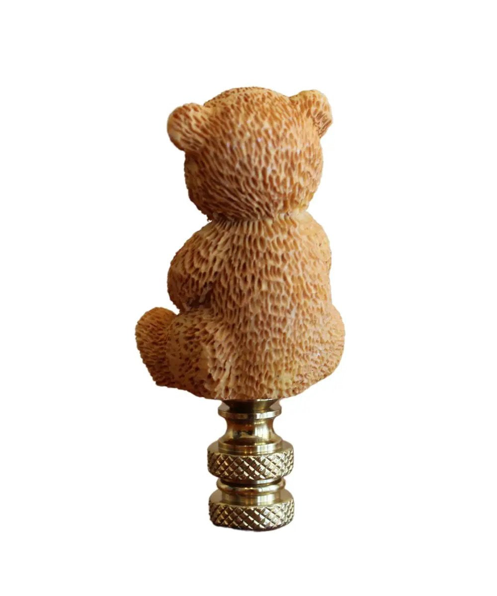 Teddy Bear Lamp Finial | Antique Brass | 2.75 Inch Height