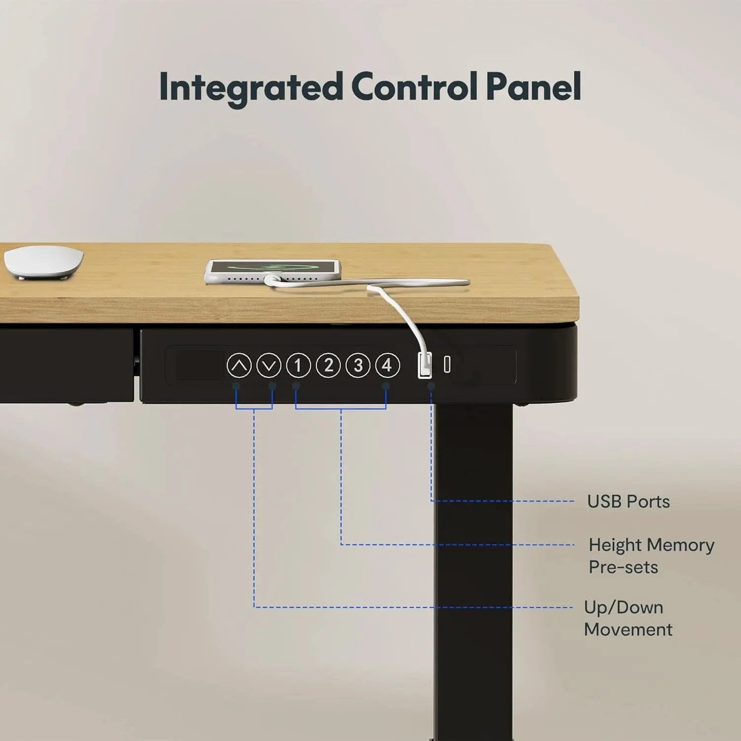 Electric Standing Desk With USB Ports And Adjustable Height from PriceLows™