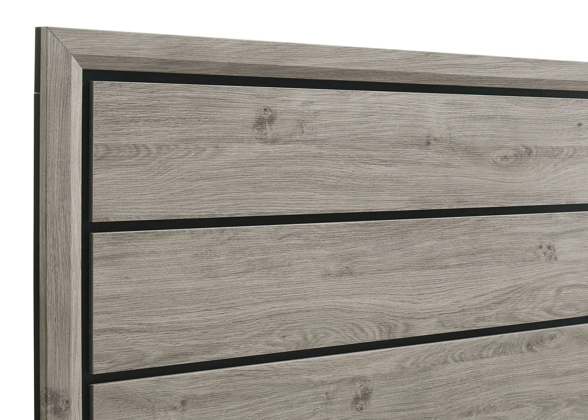 Valen Wood Twin Panel Bed Light | 42.25 x 78.75 x 56.25 in | Rubberwood & Engineered Wood | Taupe
