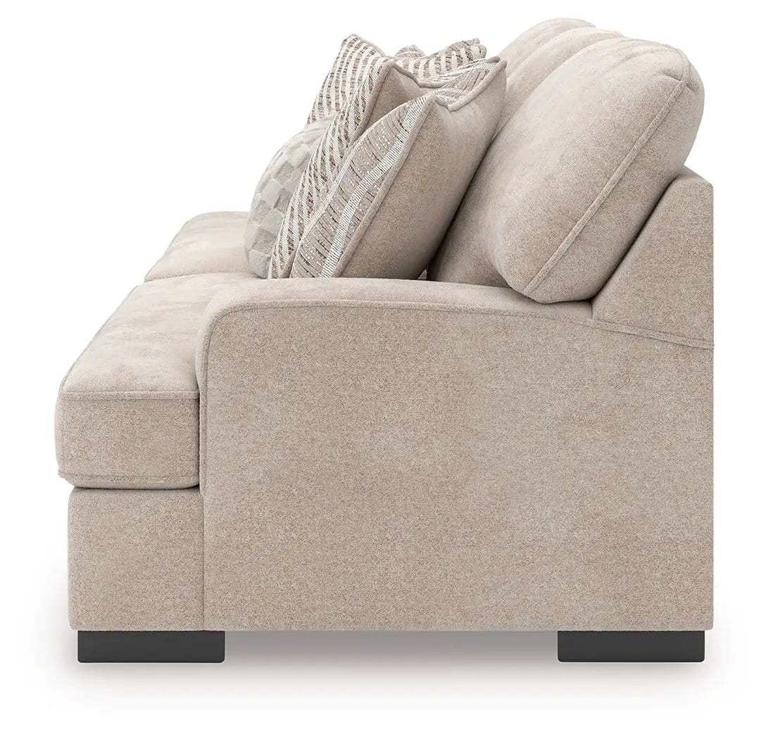 High Profile Sofa | 94 x 45 x 41 in | Fabric & Wood | Taupe