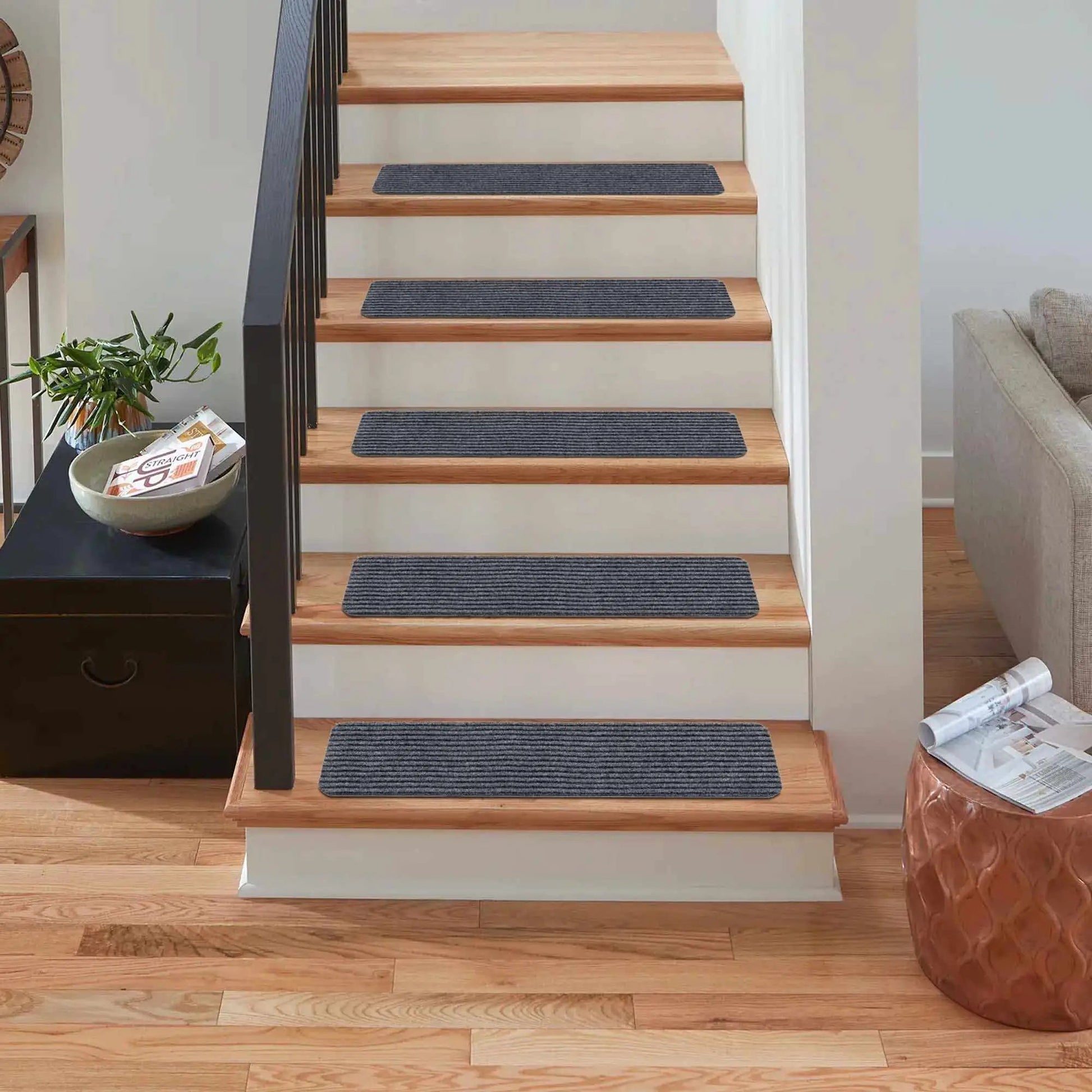 Basic Stair Tread Rugs, Light Gray from PriceLows™