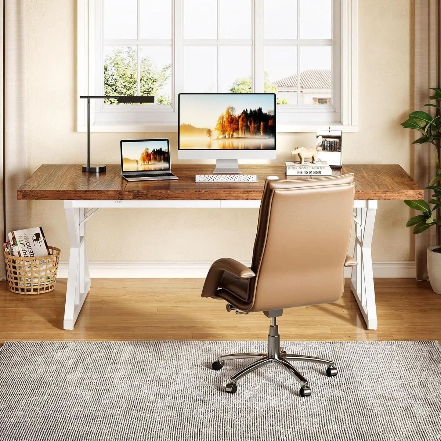 Spacious 70.8 Inch Wooden Executive Desk For Home Office from PriceLows™