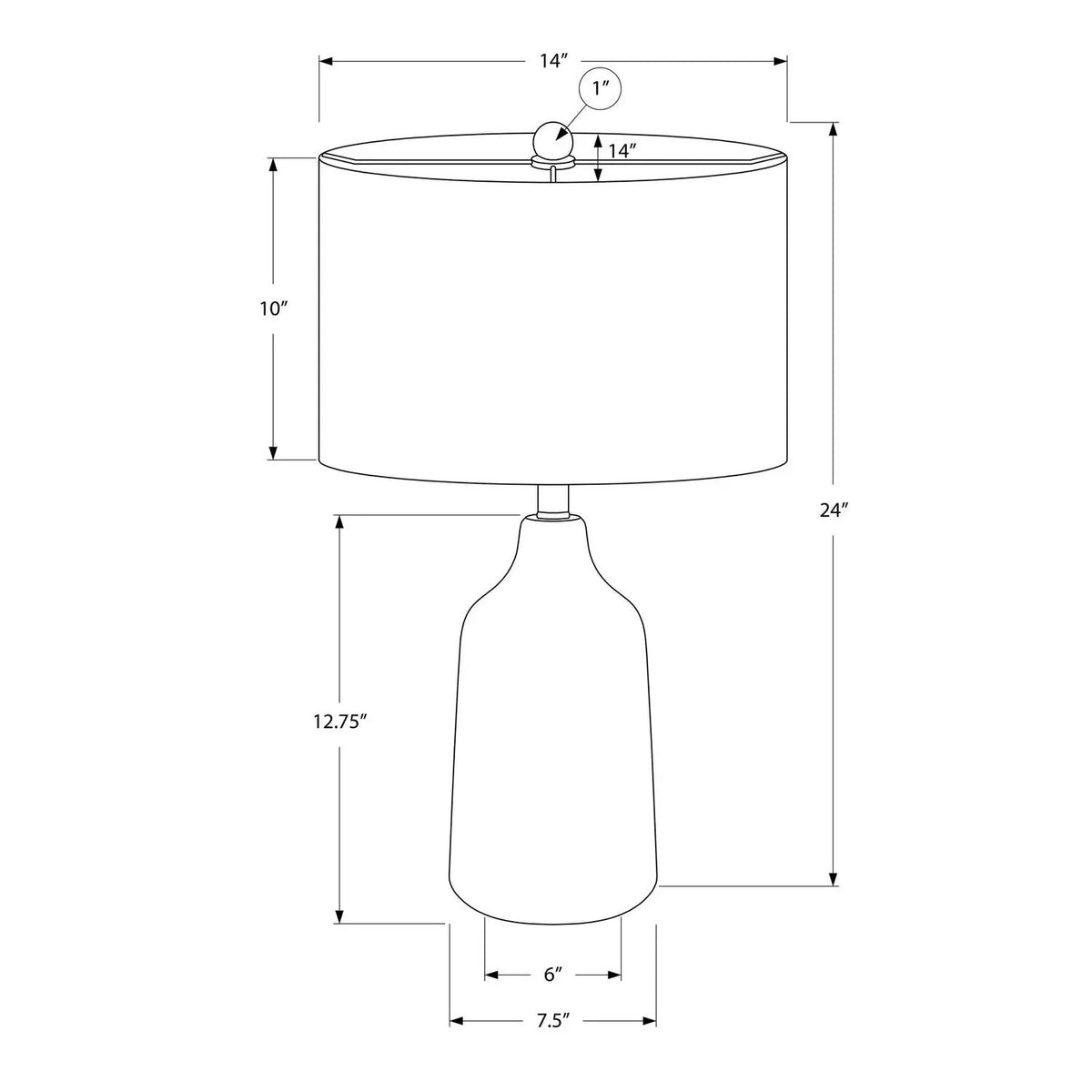 Concrete Table Lamp | Vintage Contemporary Design | 24 Inch Height | 3-Way Rotary Switch