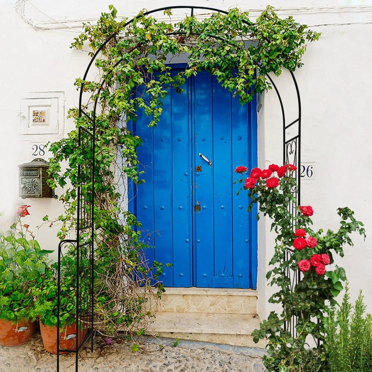 Metal Garden Arch Garden Arbor Trellis Climbing Plants Support Rose Arch Outdoor | 2 Pieces | Metal | Outdoor Living