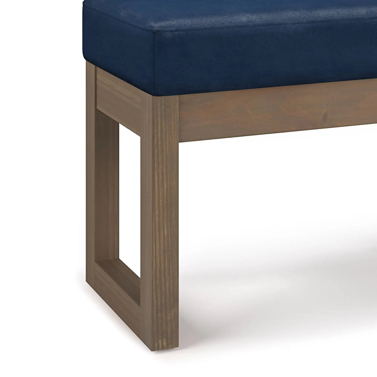 Milltown Upholstered Ottoman Bench | Driftwood Solid Wood Base | Versatile Design | 44.5 Inch Width