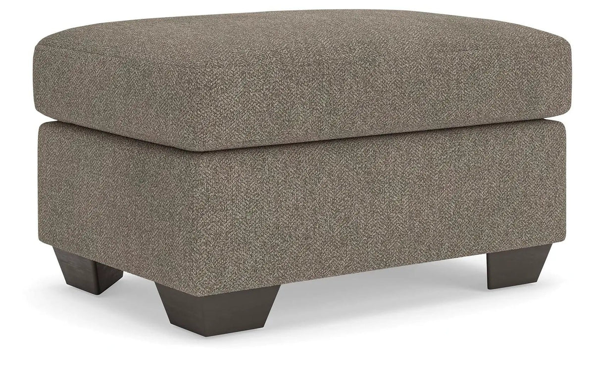 Triston-Peaks Ottoman | 34 x 24 x 20 in | Wood | Suede