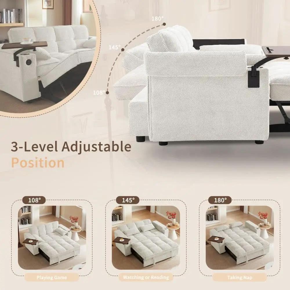 65Inch Convertible Sleeper Sofa With Adjustable Backrest from PriceLows™