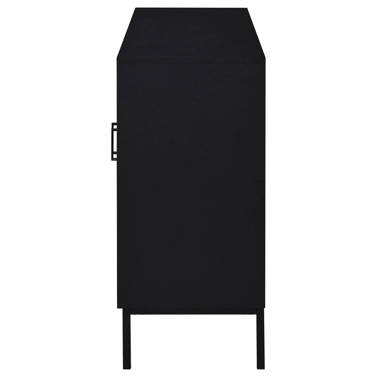 Jess 2-door Arched Fluted Glass Accent Cabinet | 37 x 16.25 x 35.75 in | Engineered Wood & Tempered Glass | Black