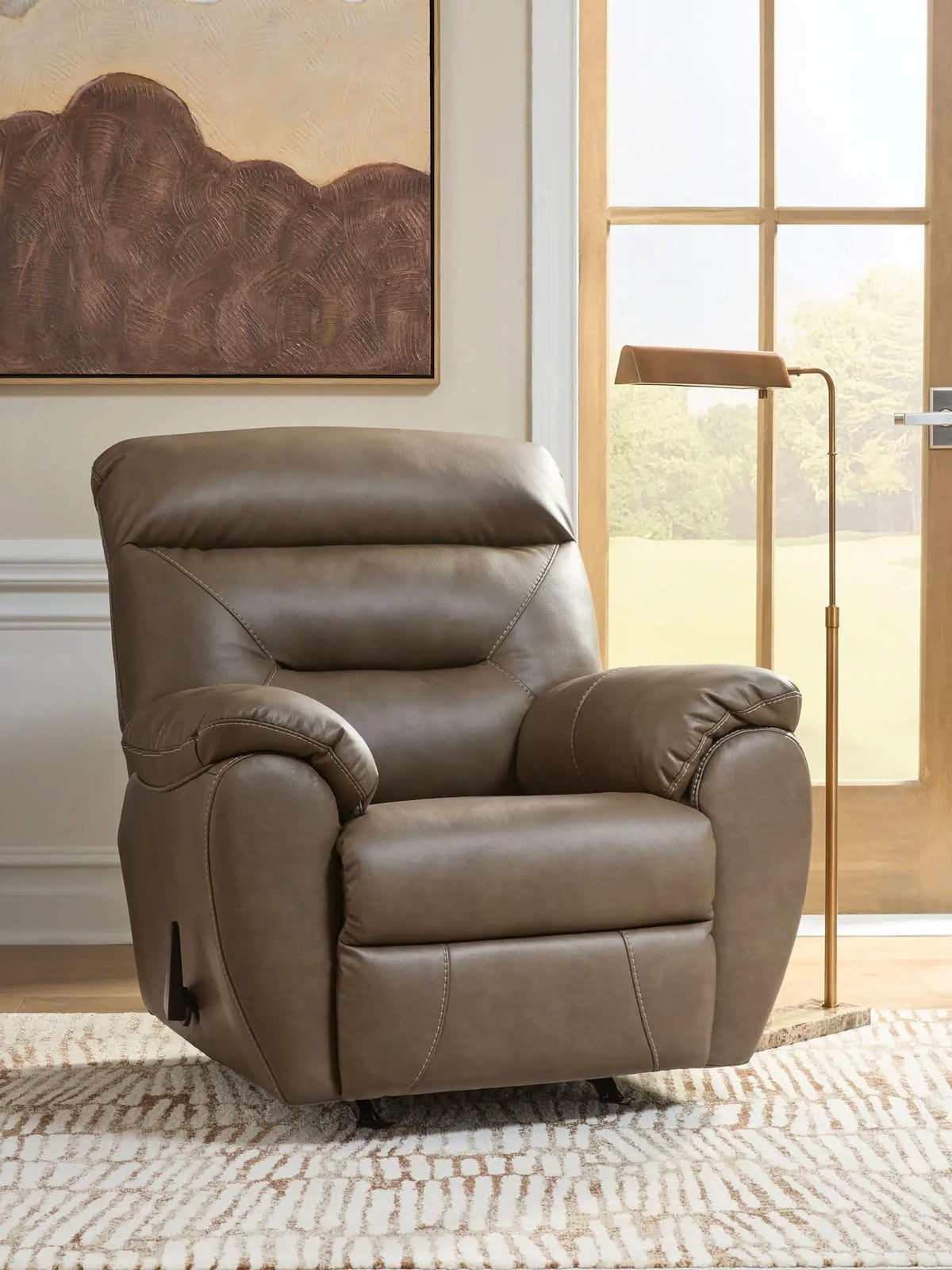 Elksworth Rocker Recliner Rocker Chair | 2 Pieces | Faux Leather | Living Room