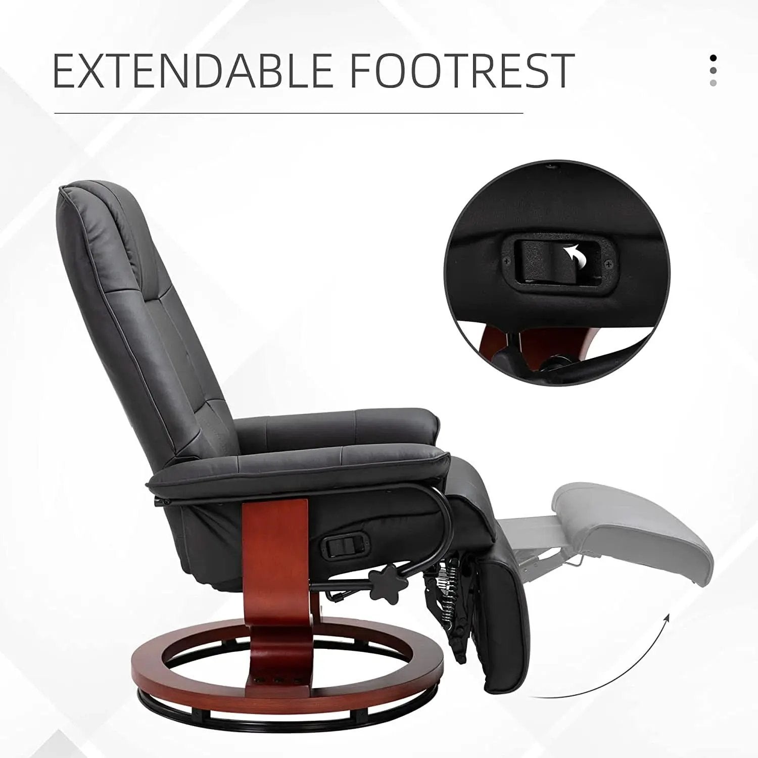 Manual Recliner Chair With Footrest And Swivel Base from PriceLows™