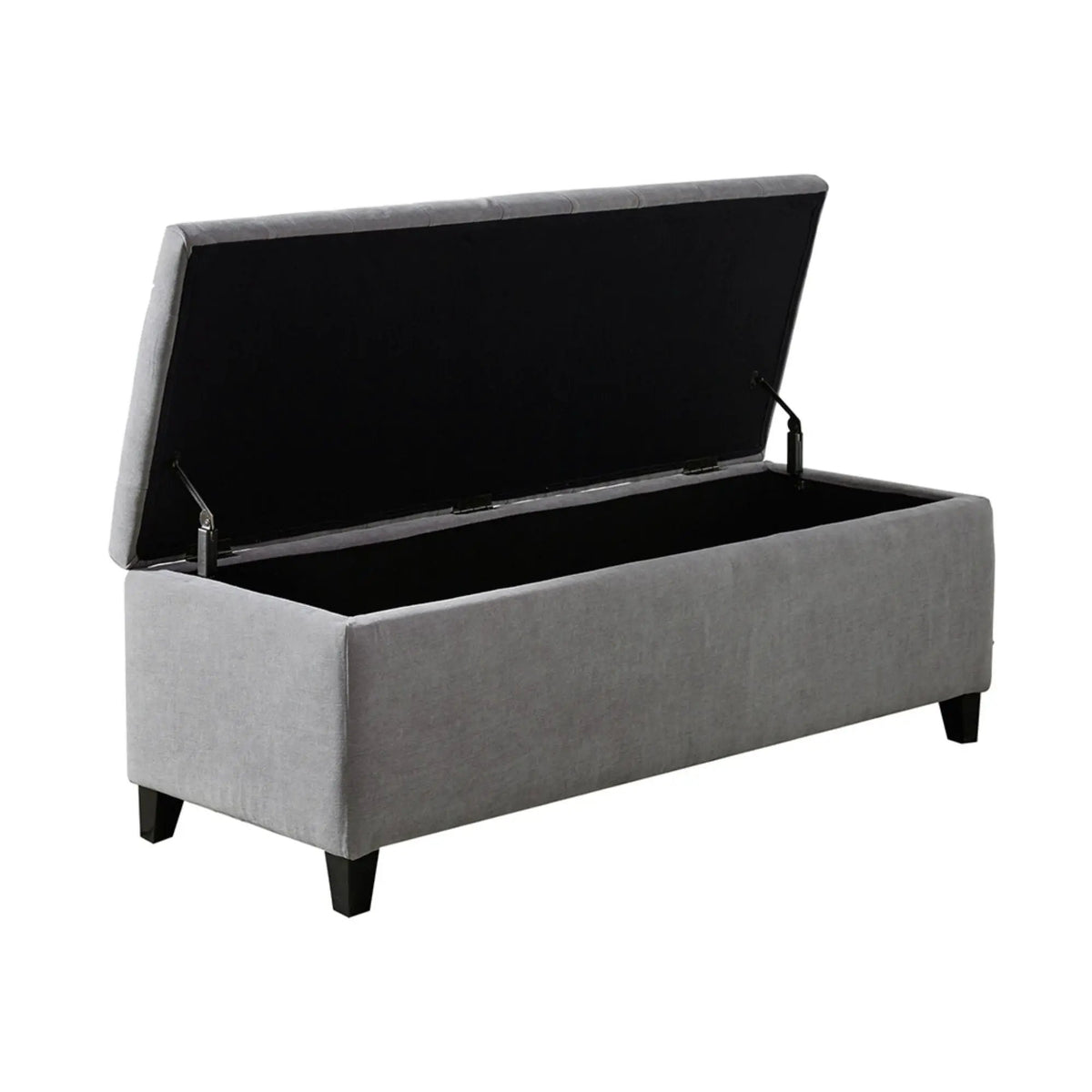 Tufted Soft Close Storage Bench | Button Tufted Top | Solid Wood Legs | 49 Inch Width