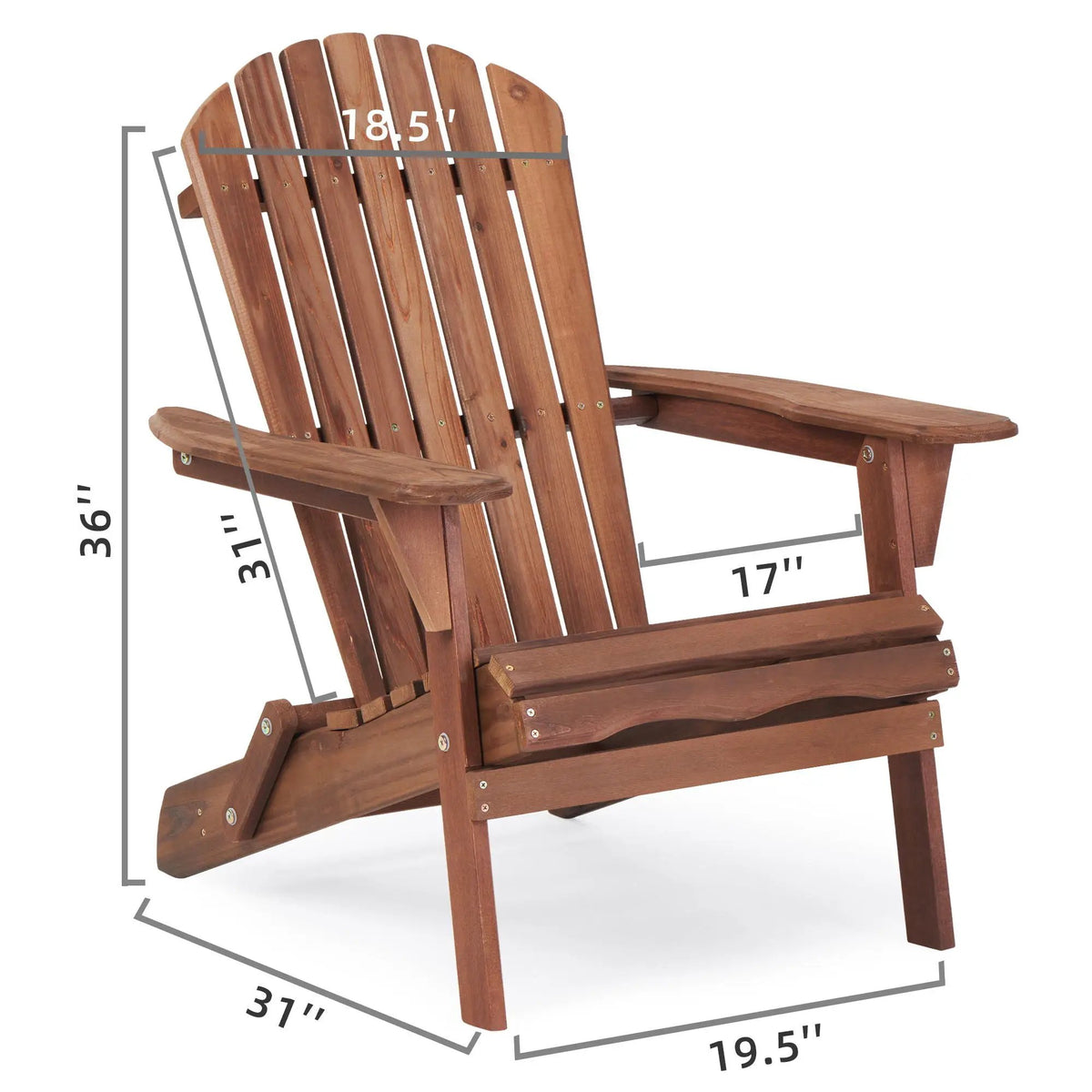 Folding Adirondack Chairs | Set Of 2 | Solid Cedar Wood | Space-Saving Design