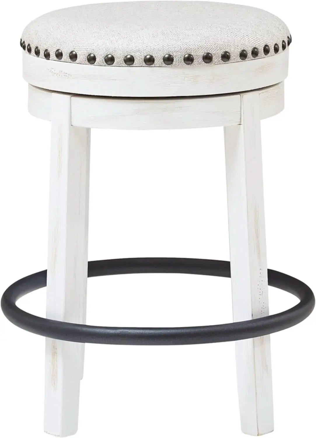 Valebeck 24Inch Counter Height Swivel Stool White Black from PriceLows™