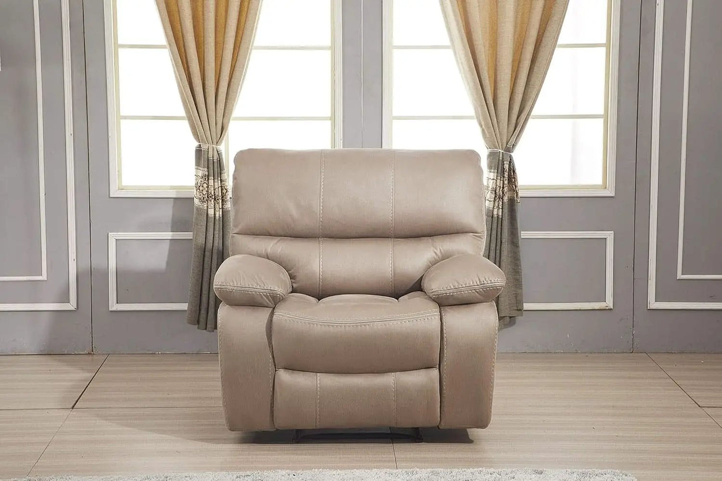 Taupe Microfiber Reclining Sofa Set for Living Room from PriceLows™