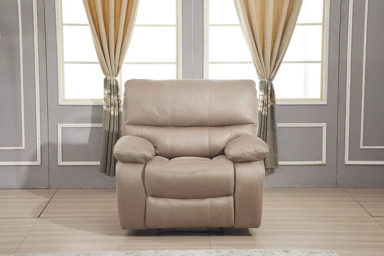 Taupe Microfiber Reclining Sofa Set for Living Room from PriceLows™