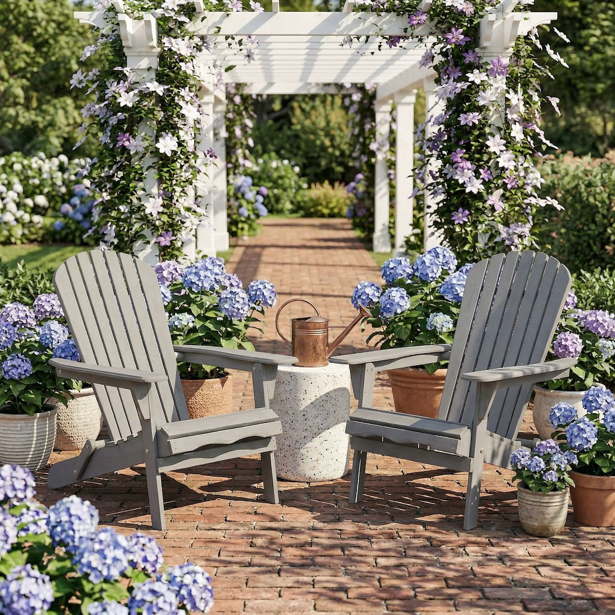 Oversize Folding Adirondack Chair | Premium Hemlock Wood | Pre-Assembled Parts | Patio And Garden