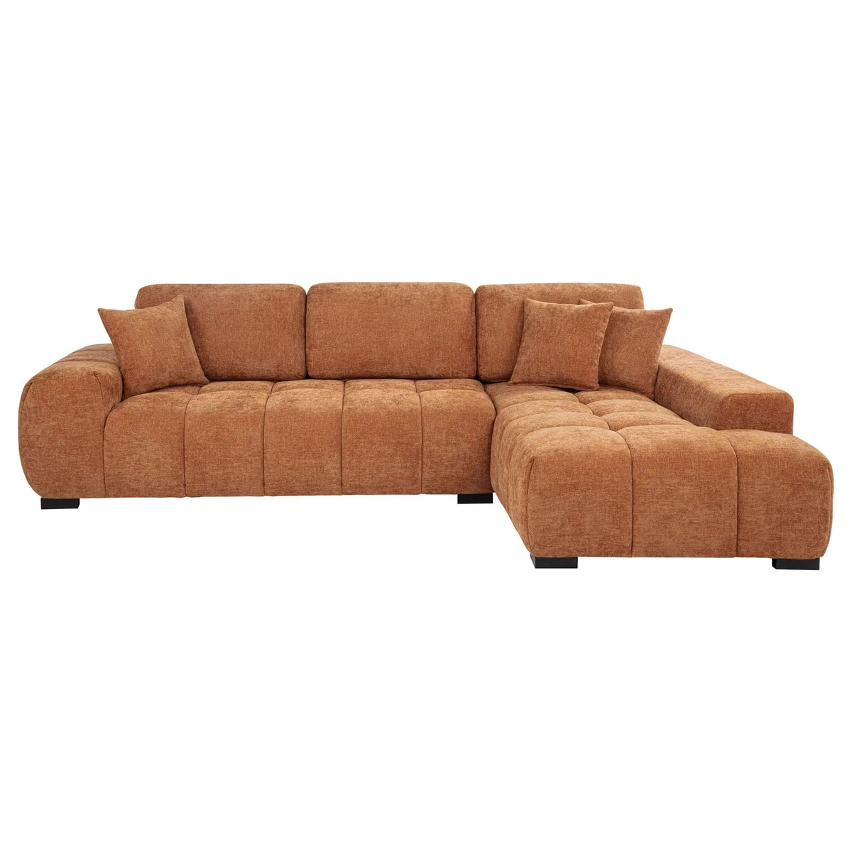 Octavia Upholstered Sectional Chaise Sofa | 119.25 x 79.5 x 35.5 in | Living Room Furniture | Orange