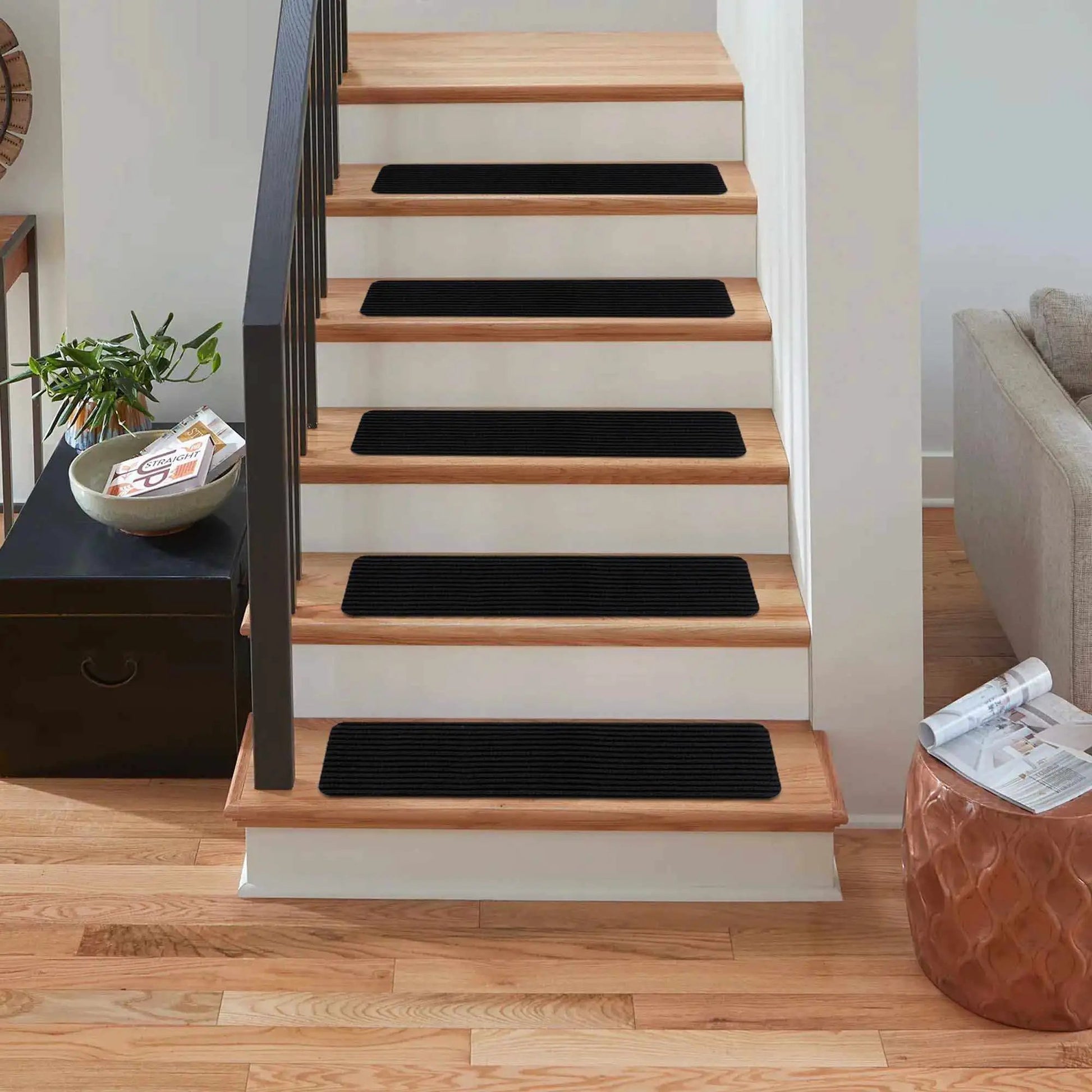 Basic Stair Tread Rugs, Black from PriceLows™